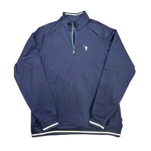 William Murray Golf Quarter Zip Pullover Men's Large Navy Performance Stretch